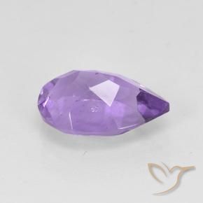 Ametista Viola medio naturale da 1.68 ct, Forma a pera, VS