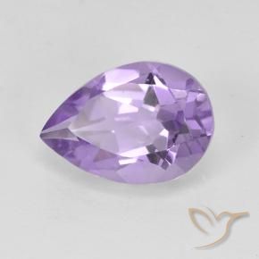 Ametista Viola medio naturale da 1.78 ct, Forma a pera, VVS-VS