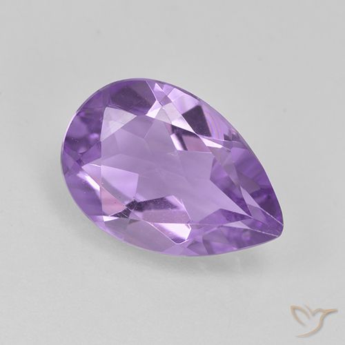 1.57ct Naturale Viola medio Ametista, Forma a pera, VVS-VS