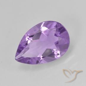 Ametista Viola medio naturale da 1.57 ct, Forma a pera, VVS-VS