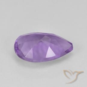Ametista Viola medio naturale da 1.57 ct, Forma a pera, VVS-VS