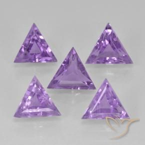 Gemme di Ametista Viola medio naturale da 2.92 ct, Taglio trillion, VS
