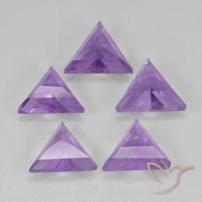 Gemme di Ametista Viola medio naturale da 2.92 ct, Taglio trillion, VS