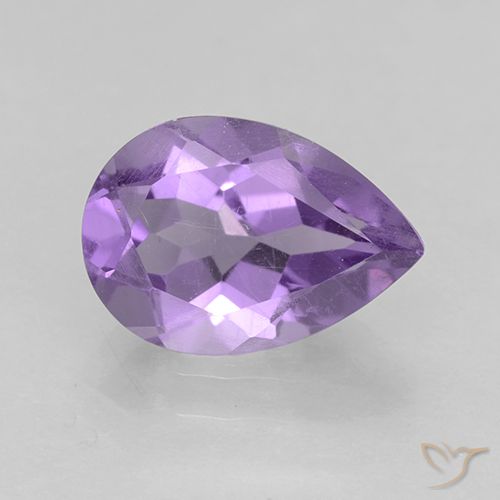 Ametista Viola medio naturale da 1.79 ct, Forma a pera, VS