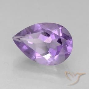 Ametista Viola medio naturale da 1.79 ct, Forma a pera, VS