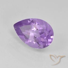 Ametista Viola medio naturale da 1.90 ct, Forma a pera, VVS-VS