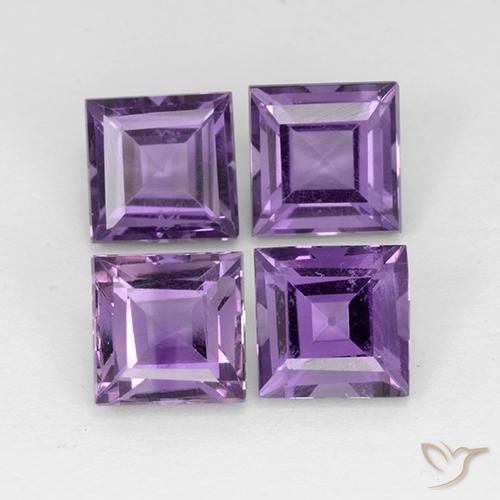 4.53ctw Naturale Viola medio Ametista, Quadrato, VS