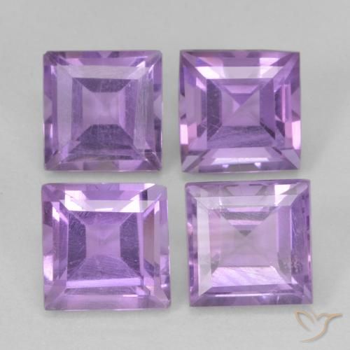 4.65ctw Naturale Viola medio Ametista, Quadrato, VS