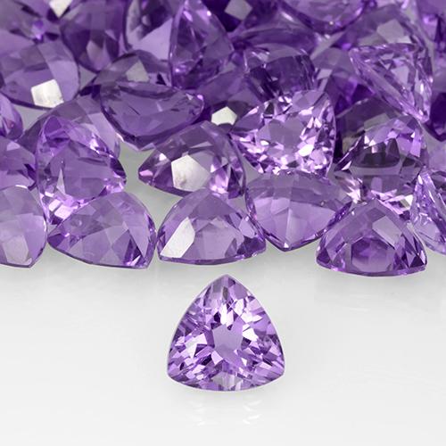 Ametista Viola scuro naturale da 2.96 ct, Taglio trillion, VS