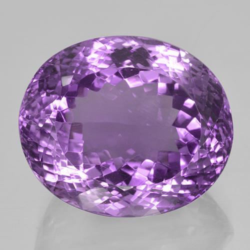 Ametista Viola violaceo intenso naturale da 42.34 ct, Taglio ovale, VVS