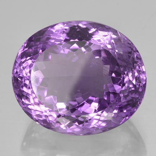 Ametista Viola violaceo intenso naturale da 42.34 ct, Taglio ovale, VVS