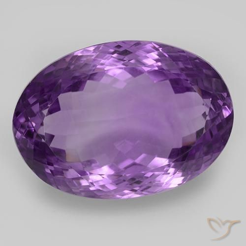 47.30ct Naturale Viola medio-scuro Ametista, Ovale, IF