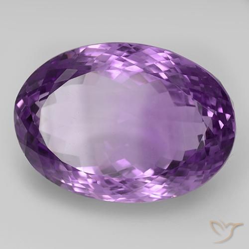 Ametista Viola medio-scuro naturale da 47.30 ct, Ovale, IF
