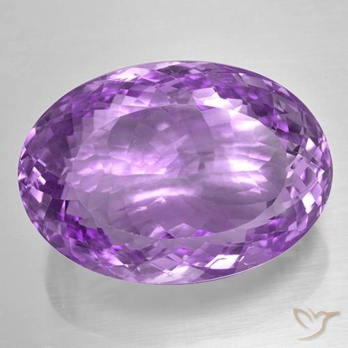 Ametista Viola tendente al rosa naturale da 52.67 ct, Ovale, IF