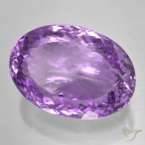 Ametista Viola tendente al rosa naturale da 52.67 ct, Ovale, IF