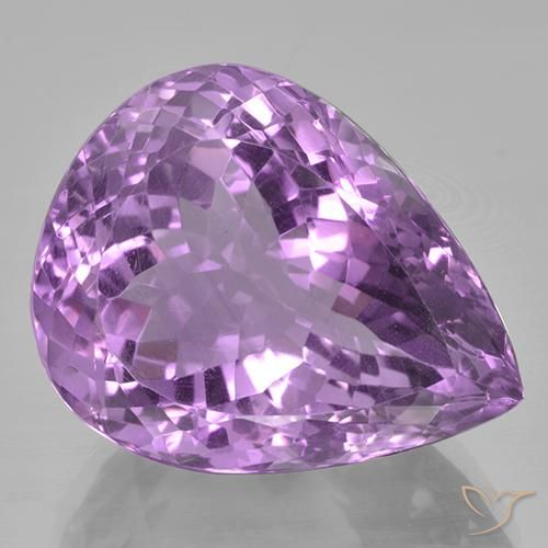 41.21ct Naturale Viola tendente al rosa Ametista, Forma a pera, VVS