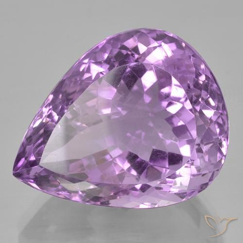 Ametista Viola tendente al rosa naturale da 41.21 ct, Forma a pera, VVS