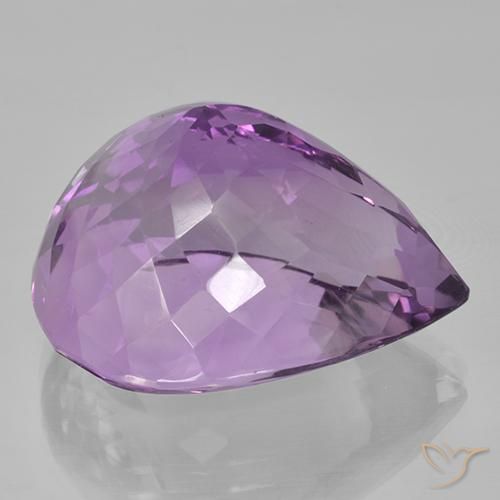 Ametista Viola tendente al rosa naturale da 41.21 ct, Forma a pera, VVS