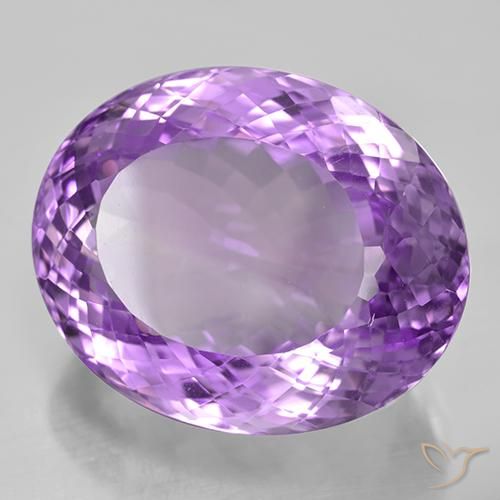 Ametista Viola violaceo medio naturale da 44.51 ct, Ovale, VVS