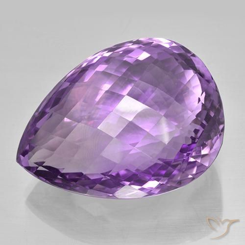53.48ct Naturale Viola violaceo medio Ametista, Forma a pera, IF