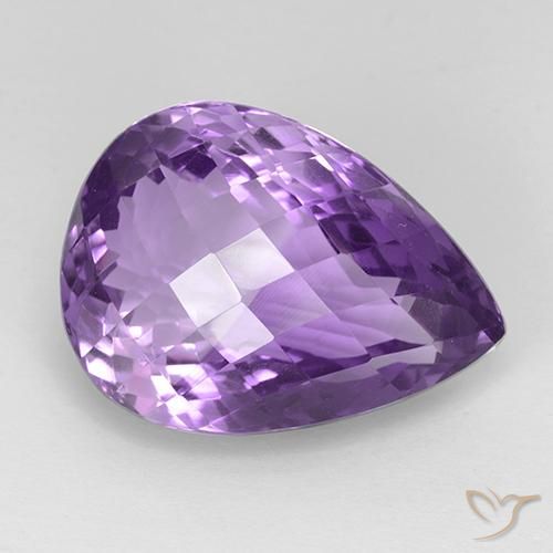 24.43ct Naturale violaceo Ametista, Forma a pera, VVS