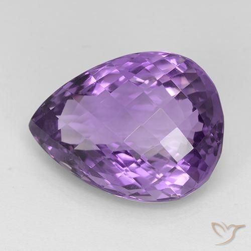 Ametista violaceo naturale da 24.43 ct, Forma a pera, VVS