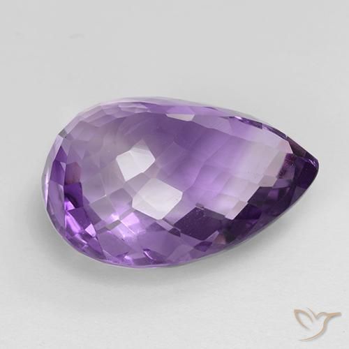 Ametista violaceo naturale da 24.43 ct, Forma a pera, VVS