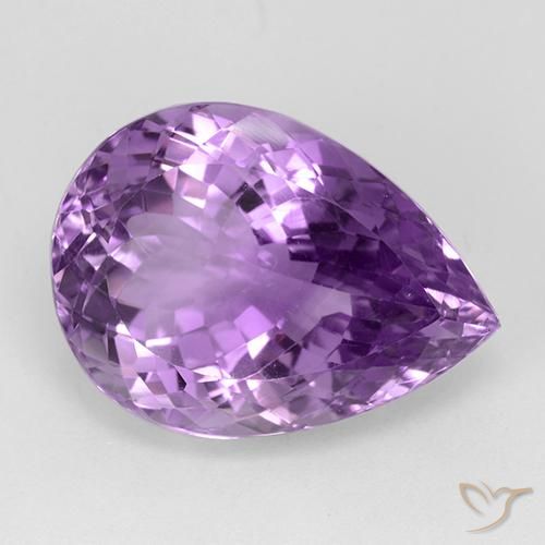 28.56ct Naturale Viola tendente al rosa Ametista, Forma a pera, IF