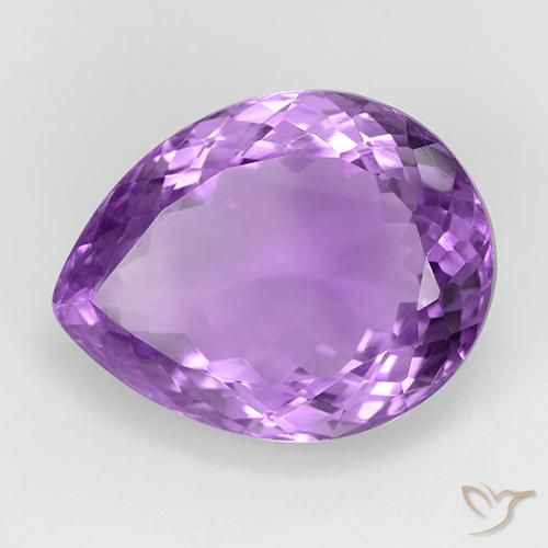 Ametista Viola violaceo intenso naturale da 21.49 ct, Forma a pera, VVS