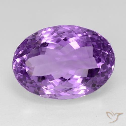 29.67ct Naturale Violetto rosato Ametista, Ovale, IF