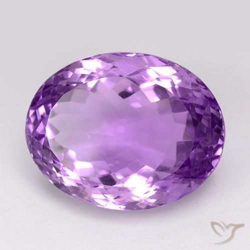 Ametista Viola tendente al rosa naturale da 25.76 ct, Ovale, VVS