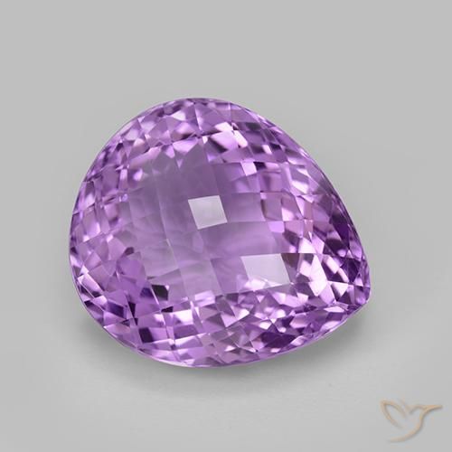 36.79ct Naturale Viola violaceo medio Ametista, Forma a pera, VVS