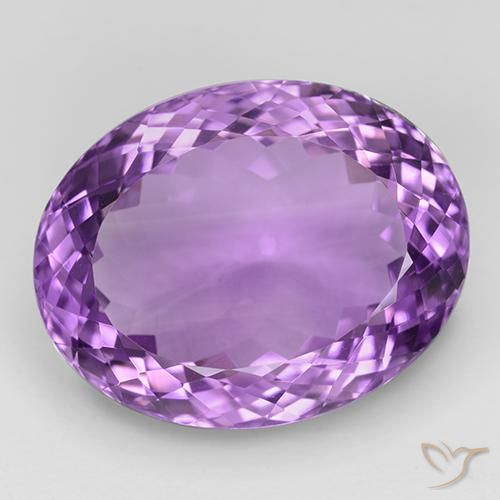 35.44ct Naturale Viola violaceo medio Ametista, Ovale, IF