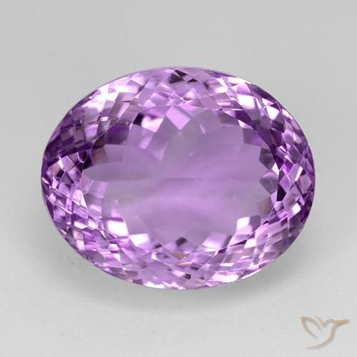 25.80ct Naturale Viola Rosato Medio Ametista, Ovale, IF