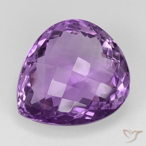 27.20ct Naturale violaceo Ametista, Forma a pera, VVS