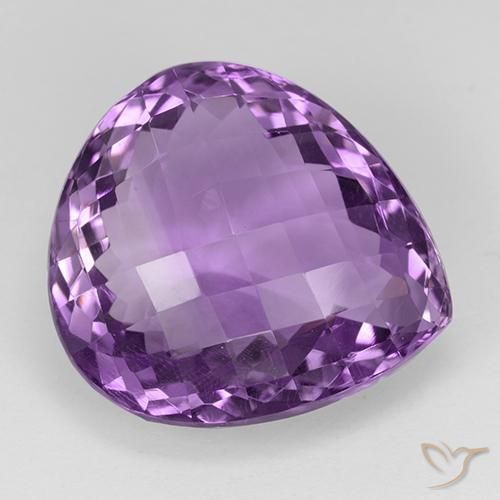 Ametista violaceo naturale da 27.20 ct, Forma a pera, VVS