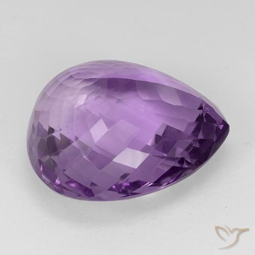 Ametista violaceo naturale da 27.20 ct, Forma a pera, VVS