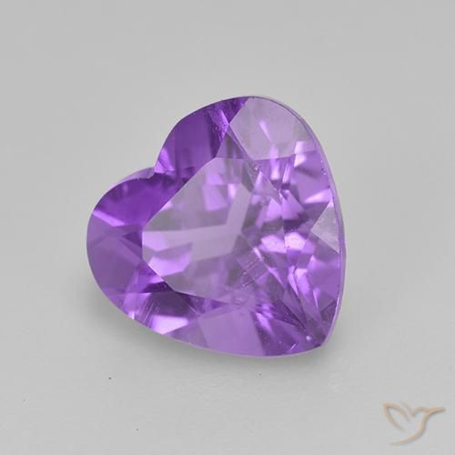 Ametista viola vivido naturale da 1.77 ct, Cuore, VS