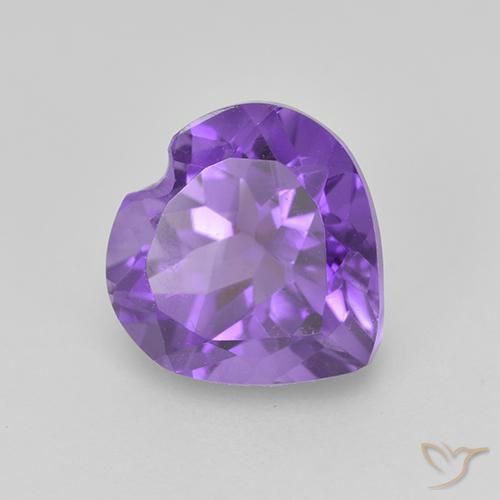 Ametista Viola medio naturale da 1.79 ct, Cuore, VS