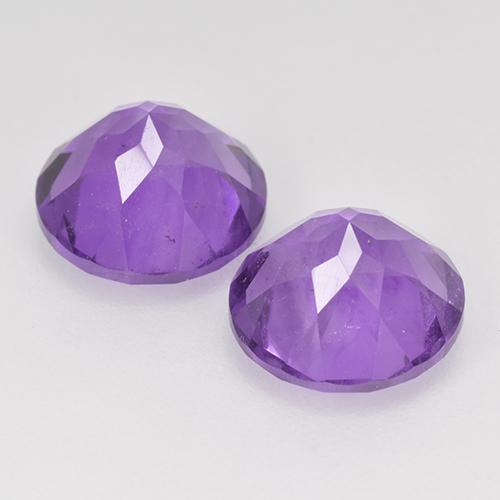 Gemme di ametista viola medio-chiaro naturale da 3,56 ct, taglio rotondo, VS