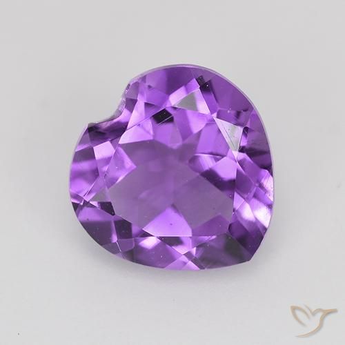 1.44ct Naturale viola vivido Ametista, Cuore, VS