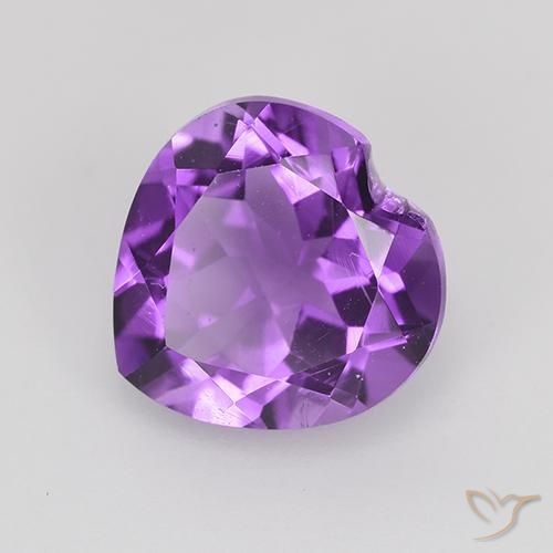 Ametista viola vivido naturale da 1.44 ct, Cuore, VS
