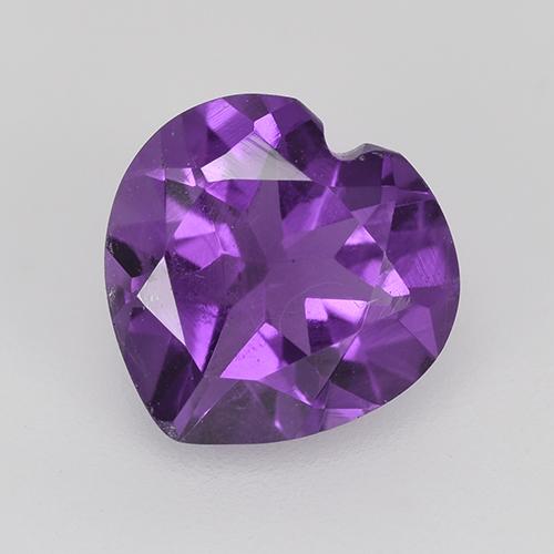 Ametista viola vivido naturale da 1.40 ct, A forma di cuore, VS