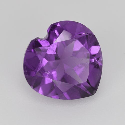 Ametista viola vivido naturale da 1.40 ct, A forma di cuore, VS