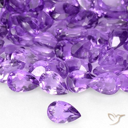 0.38ct Naturale Viola violaceo intenso Ametista, Forma a pera, VVS-VS