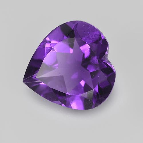 Ametista Viola Intenso naturale da 1.50 ct, A forma di cuore, VS