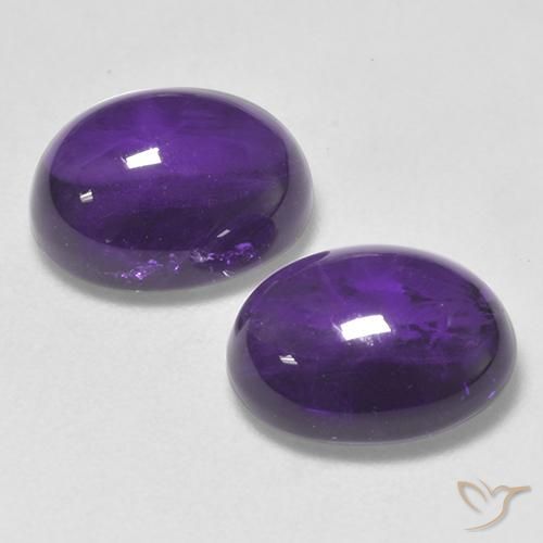 Gemme di Ametista Viola medio-chiaro naturale da 5.64 ct, Ovale, Trasparente