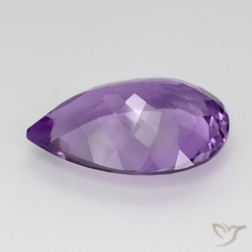 Ametista Viola violaceo medio naturale da 8.55 ct, Forma a pera, VS