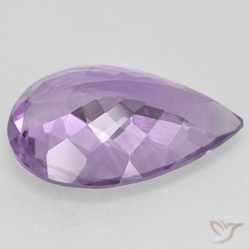 Ametista Viola chiaro-medio naturale da 7.98 ct, Forma a pera, VVS-VS