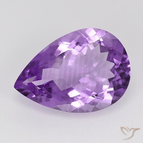 8.73ct Naturale Viola violaceo medio Ametista, Forma a pera, VVS-VS